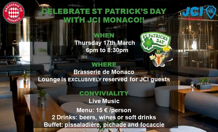 Monte-Carlo: St Patrick’s Day con la Jeune Chambre Economique