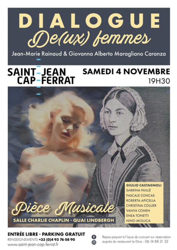 Monaco, poi Cap Ferrat: in scena la pièce teatrale-musicale "Dialogue de(ux) femmes " Monaco, poi Cap Ferrat: in scena la pièce teatrale-musicale "Dialogue de(ux) femmes "