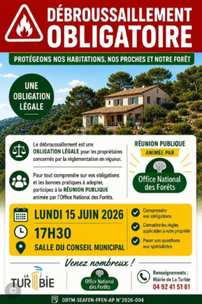 La Turbie, incontro pubblico sul débroussaillement obbligatorio: l’Office National des Forêts spiega regole e obblighi per la prevenzione degli incendi La Turbie, incontro pubblico sul débroussaillement obbligatorio: l’Office National des Forêts spiega regole e obblighi per la prevenzione degli incendi