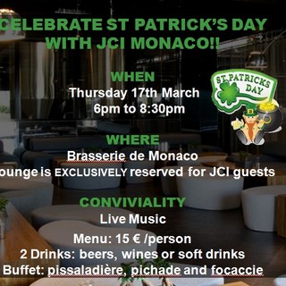 Monte-Carlo: St Patrick’s Day con la Jeune Chambre Economique