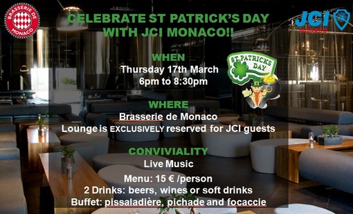 Monte-Carlo: St Patrick’s Day con la Jeune Chambre Economique