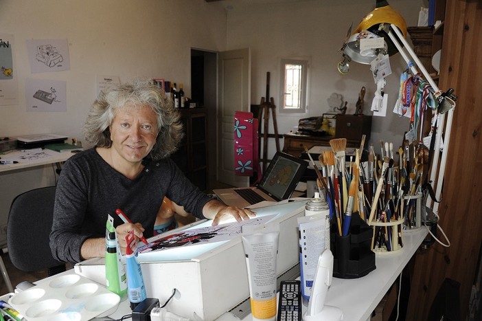 Kristian nel suo atelier