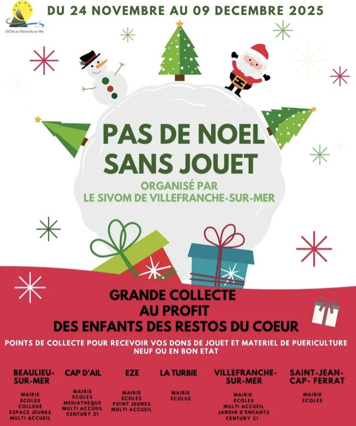 Operazione “Pas de Noël sans jouet”: una raccolta di giocattoli per regalare sorrisi ai bambini bisognosi durante le festività natalizie.