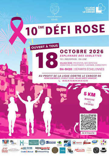 10ª edizione del Défi Rose a Mentone, il 18 ottobre 5 km per la prevenzione del tumore al seno