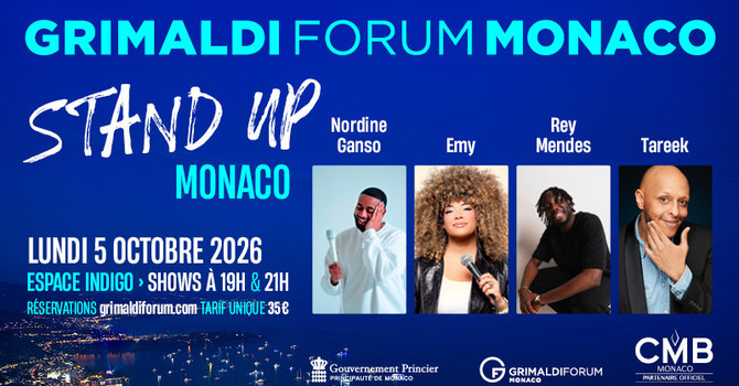 STAND UP MONACO, quattro talenti del cabaret francese al Grimaldi Forum il 5 ottobre STAND UP MONACO, quattro talenti del cabaret francese al Grimaldi Forum il 5 ottobre