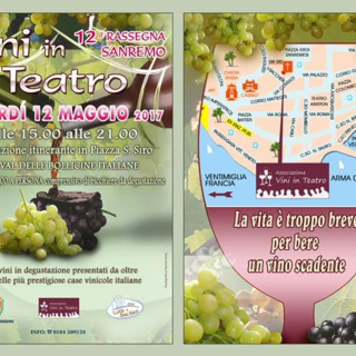 Venerdì 12 maggio torna a Sanremo "Vini in Teatro", un percorso di degustazione  itinerante in piazza San Siro