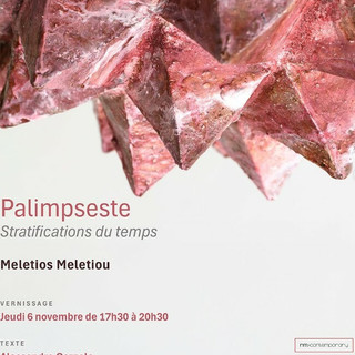 Palimpseste. Stratifications du temps, prima esposizione personale di Meletios Meletiou nel Principato di Monaco, accompagnata da un testo di Alessandro Cazzola.