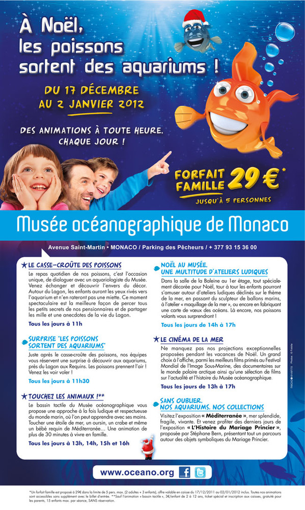 Nelle feste sempre numerose le animazioni al Museo Oceanografico di Monaco Nelle feste sempre numerose le animazioni al Museo Oceanografico di Monaco