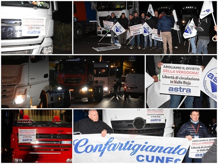 È il giorno della protesta dei tir in Val Roya: una trentina di mezzi pesanti a passo di lumaca per abolire “il divieto della vergogna”