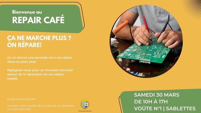 Mentone, sabato a Les Sablettes c'è il Reapir Cafè