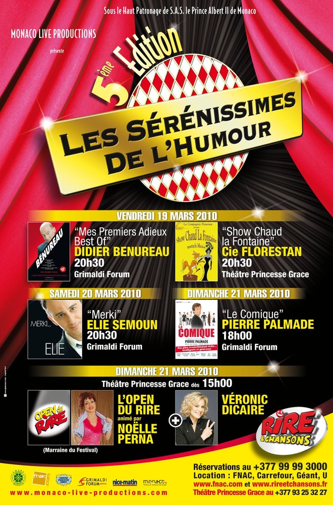 Monte-Carlo: alle porte un nuova edizione de "Les Sérénissimes de l'Humour"
