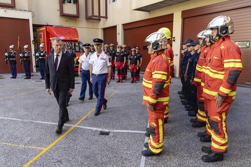 Il Corpo dei Vigili del Fuoco di Monaco accoglie S.E. Christophe Mirmand, nuovo Ministro di Stato