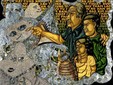 Hervé di Rosa, Prévenir ses enfants contre les dangers de l’art, 1997 Laque, nacre et coquille d’œuf sur bois 122 x 150 cm © Adagp Paris 2026