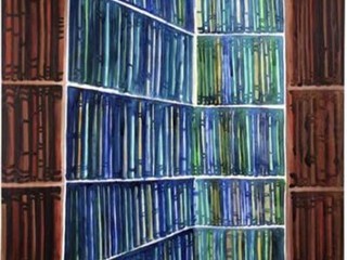 Hervé di Rosa, Bibliothèque, 2011 Aquarelle sur toile 170 x 130 cm © Adagi Paris 2026