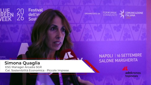 Blue Green Economy Award 2026: Quaglia (Arcadia SGR ), 'per noi la sostenibilità è proprio un modo di fare impresa e quindi di credere nel futuro' Blue Green Economy Award 2026: Quaglia (Arcadia SGR ), 'per noi la sostenibilità è proprio un modo di fare impresa e quindi di credere nel futuro'