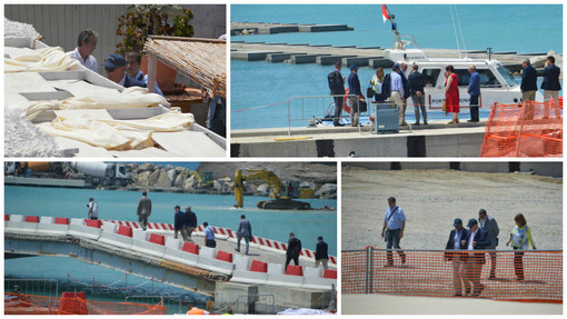 Ventimiglia: Alberto di Monaco in visita al Porto degli Scoglietti, ad accoglierlo il Sindaco Ioculano, il Presidente De Leo e l'Assessore Sciandra (Foto)