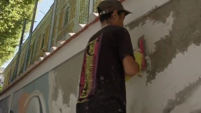 "Così bello che...lo vede anche un cieco", a Roma svelato un murale speciale
