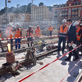 Nizza, il cantiere del tram al porto