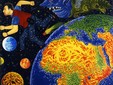 Hervé di Rosa, Autour du monde, 1994 Laque glycérophtalique sur panneaux de bois 122 x 122 cm © Adagp Paris 2026