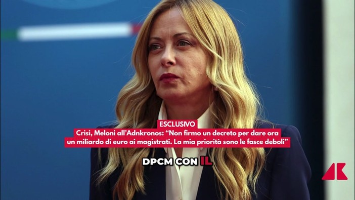 Meloni: "Non firmo Dpcm con aumento degli stipendi ai magistrati" Meloni: "Non firmo Dpcm con aumento degli stipendi ai magistrati"