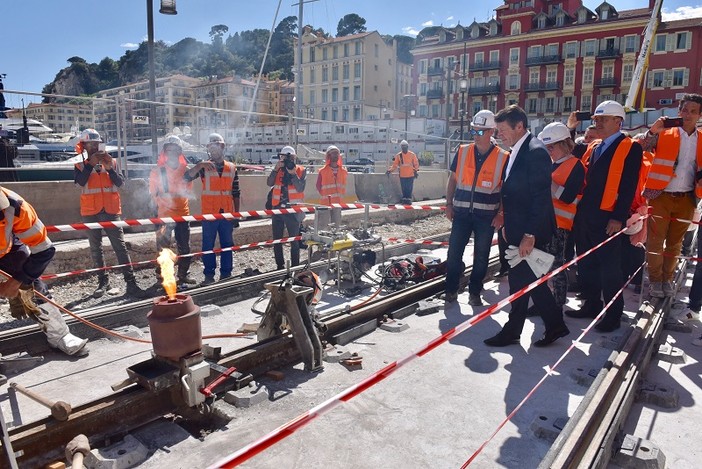 Nizza, il cantiere del tram al porto Nizza, il cantiere del tram al porto