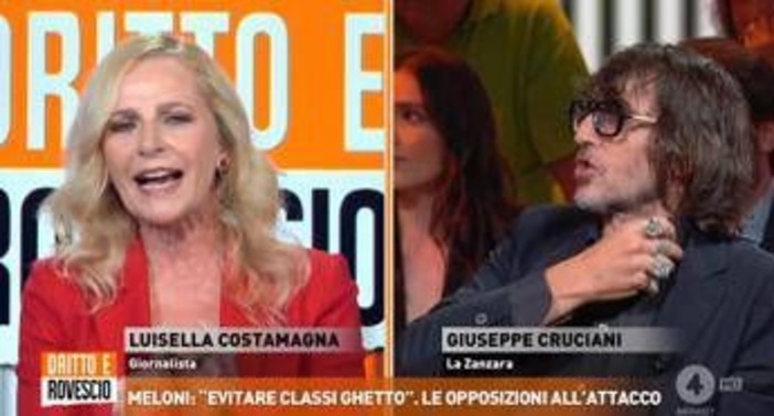 Scontro Costamagna-Cruciani sul decreto Scuola: "Propaganda razzista", "Non dire minch...." Scontro Costamagna-Cruciani sul decreto Scuola: "Propaganda razzista", "Non dire minch...."