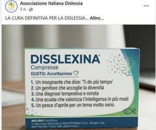 "Trovata cura per la dislessia, è la Disslexina", il pesce d'aprile che fa riflettere "Trovata cura per la dislessia, è la Disslexina", il pesce d'aprile che fa riflettere