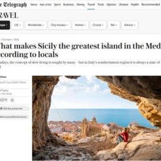 Per Telegraph ora la Sicilia è "l'isola più bella" del Mediterraneo. Schifani: "Servizio riparatorio dopo caso Dua Lipa" Per Telegraph ora la Sicilia è "l'isola più bella" del Mediterraneo. Schifani: "Servizio riparatorio dopo caso Dua Lipa"