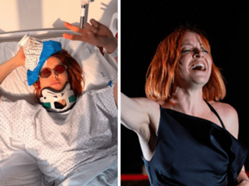 Noemi torna sul palco dopo la caduta: "Dove eravamo rimasti?" Noemi torna sul palco dopo la caduta: "Dove eravamo rimasti?"