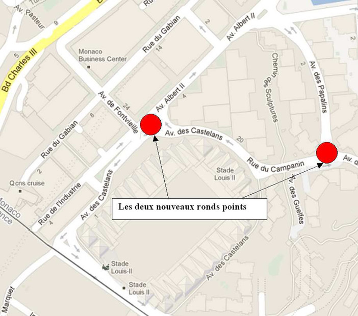 Nascono 2 nuove rotatorie a Fontvieille